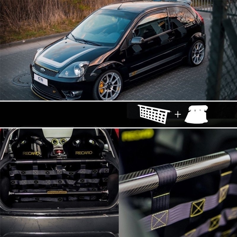 Clubsport Komplettset - Strebe mit Netz und Teppich für Ford Fiesta ST MK6